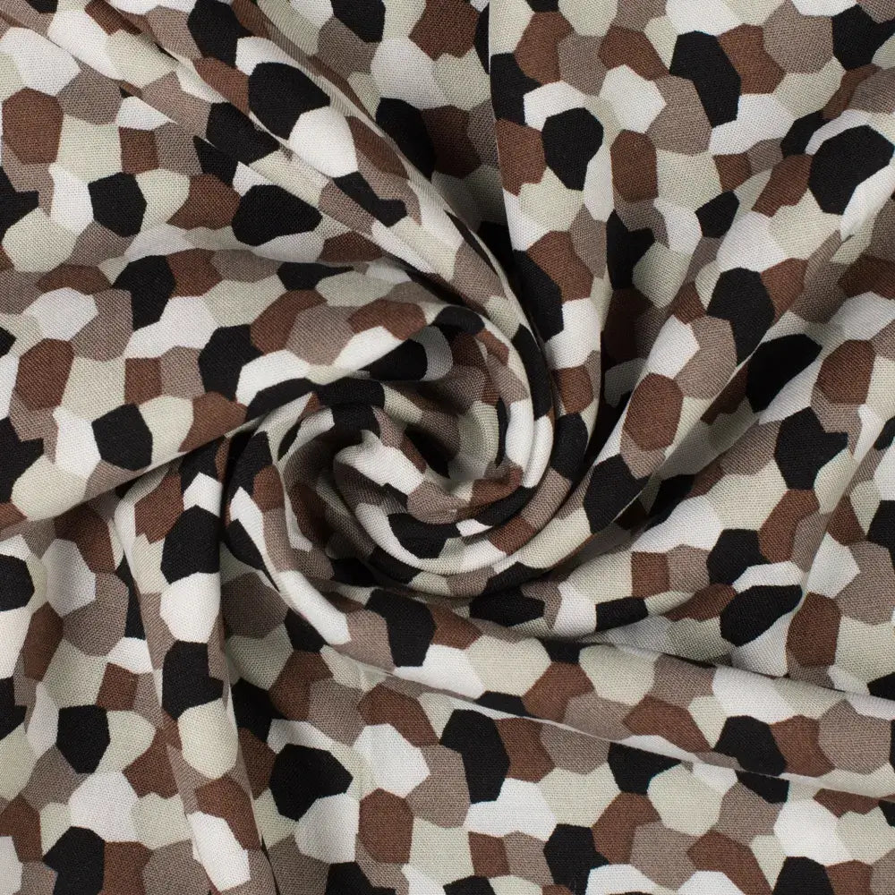 Viskose kleine Mosaik Steinchen sand braun beige creme