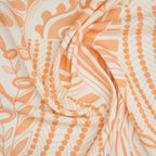 Viskose Leinen Abstraktes Patchwork-Design