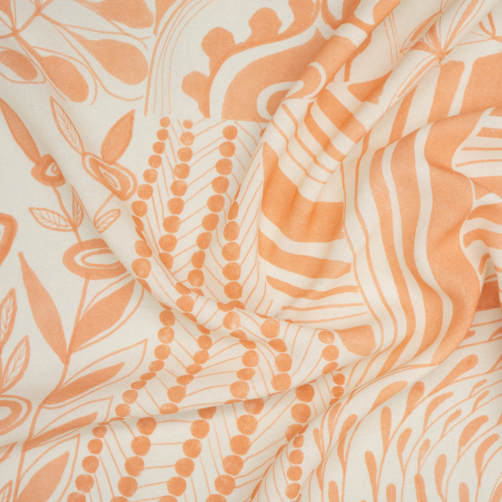 Viskose Leinen Abstraktes Patchwork-Design
