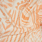 Viskose Leinen Abstraktes Patchwork-Design