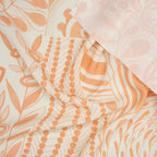 Viskose Leinen Abstraktes Patchwork-Design