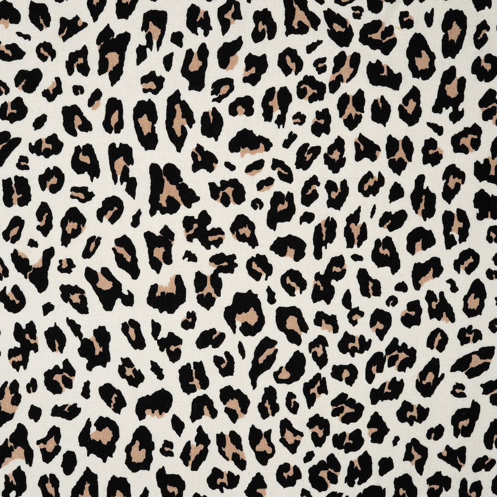 Viskose Leinen Leo Beige Schwarz | Stoffwerk