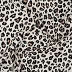 Viskose Leinen Leo Beige Schwarz | Stoffwerk