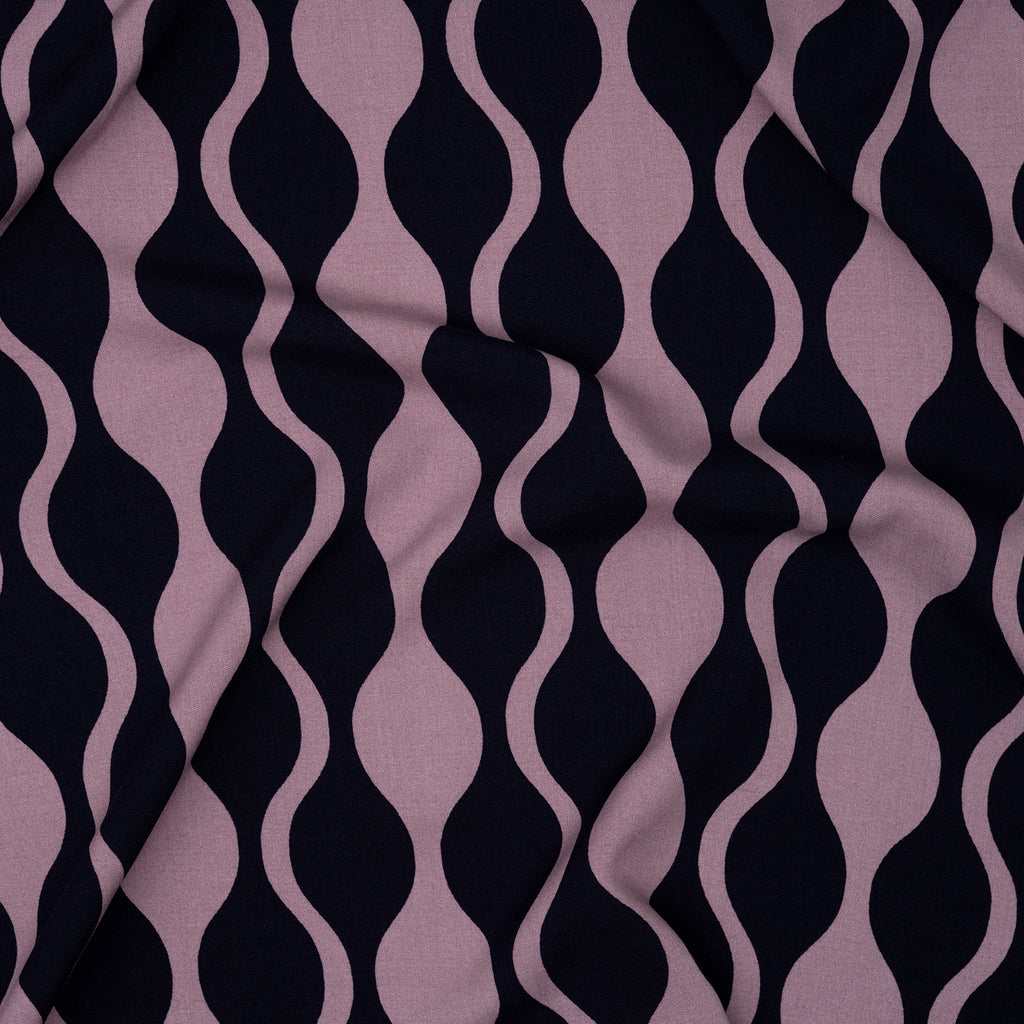 Viskose Lenzing Ecovero Abstrakt Navy Mauve | Stoffwerk