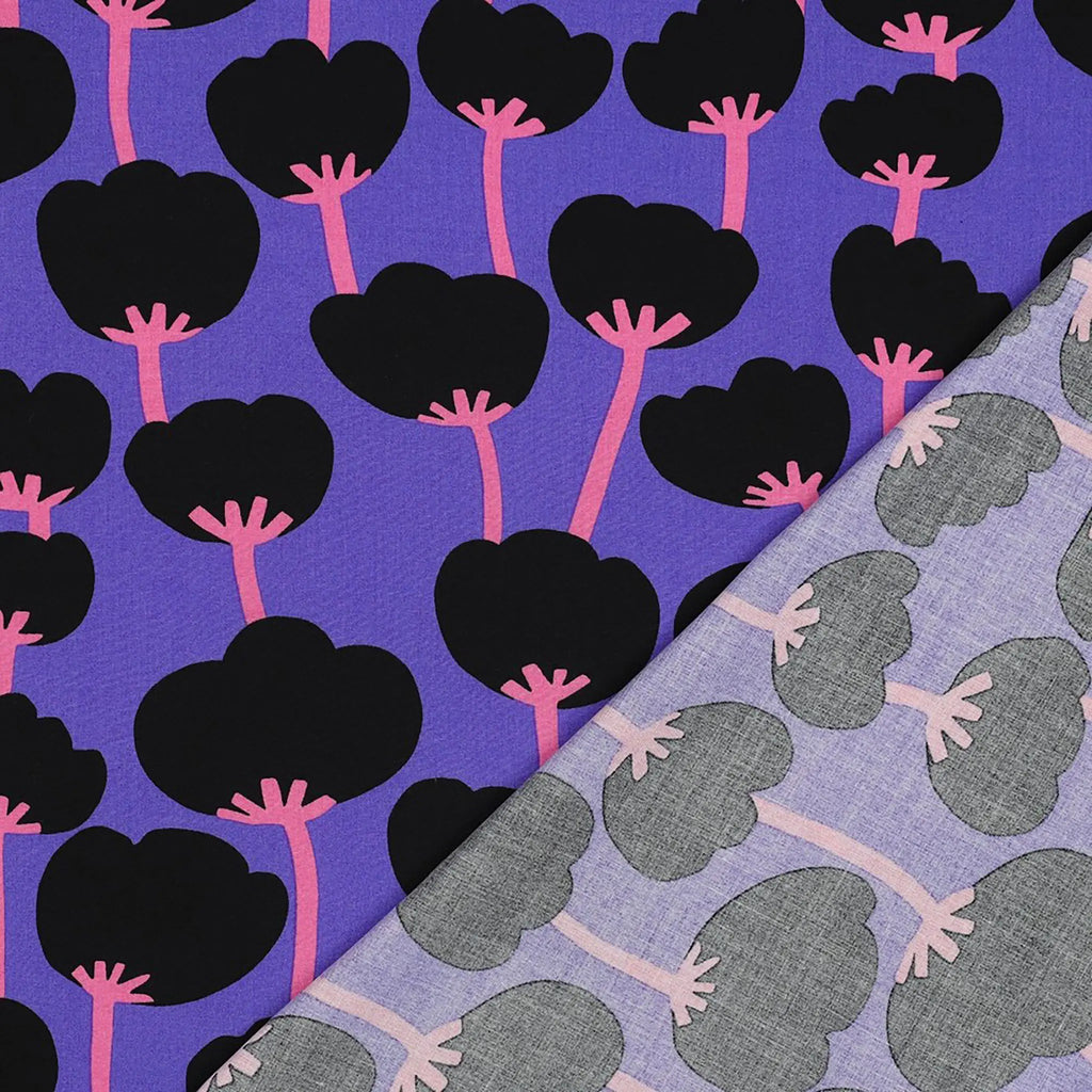 Viskose Lenzing Ecovero Abstrakte Bäume Lila