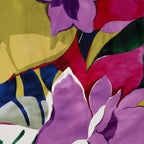 Viskose Monstera-Blumen Blau Grün Rosa | Stoffwerk