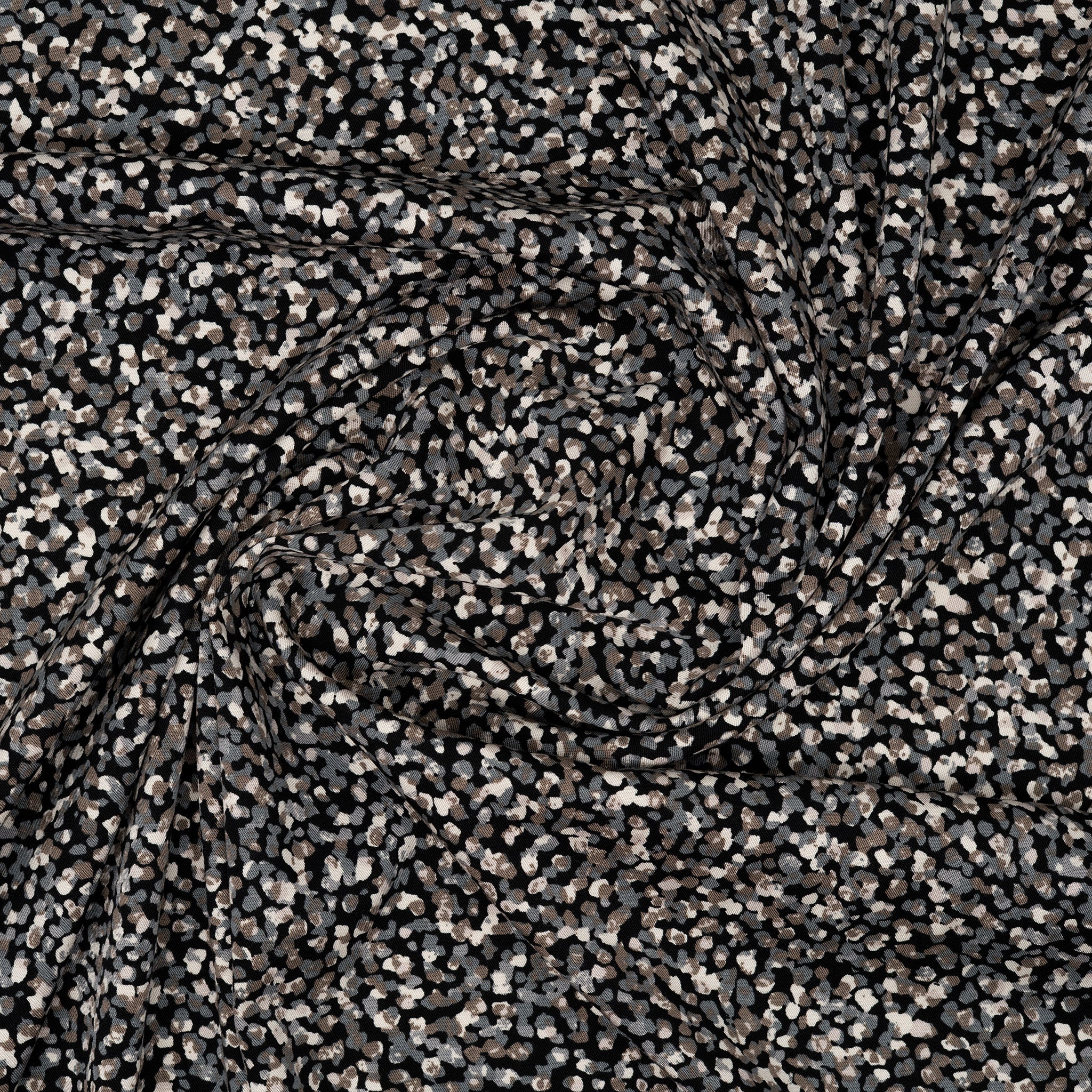 Viskose Sprenkel Grau Beige Schwarz Creme | Stoffwerk