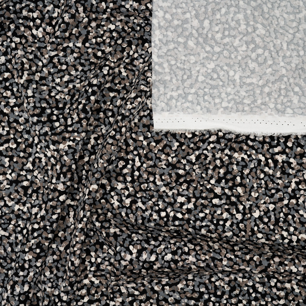 Viskose Sprenkel Grau Beige Schwarz Creme | Stoffwerk