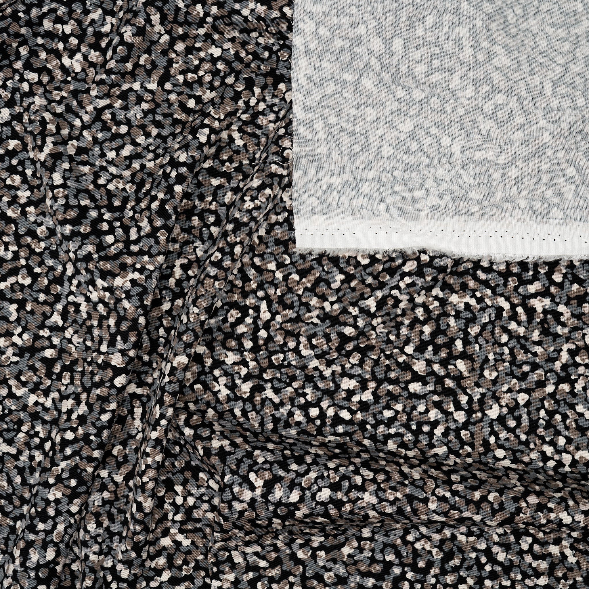 Viskose Sprenkel Grau Beige Schwarz Creme | Stoffwerk