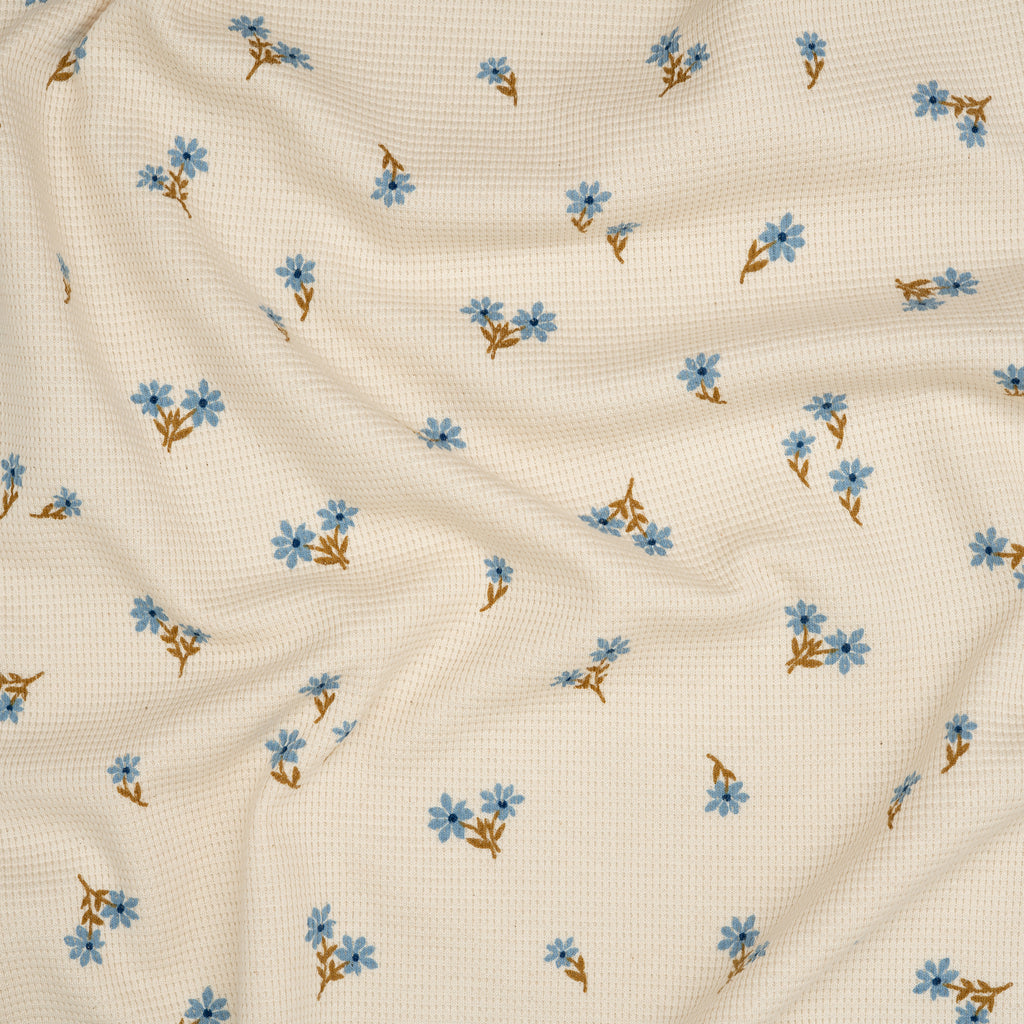 Waffelstrick Blumen Natur