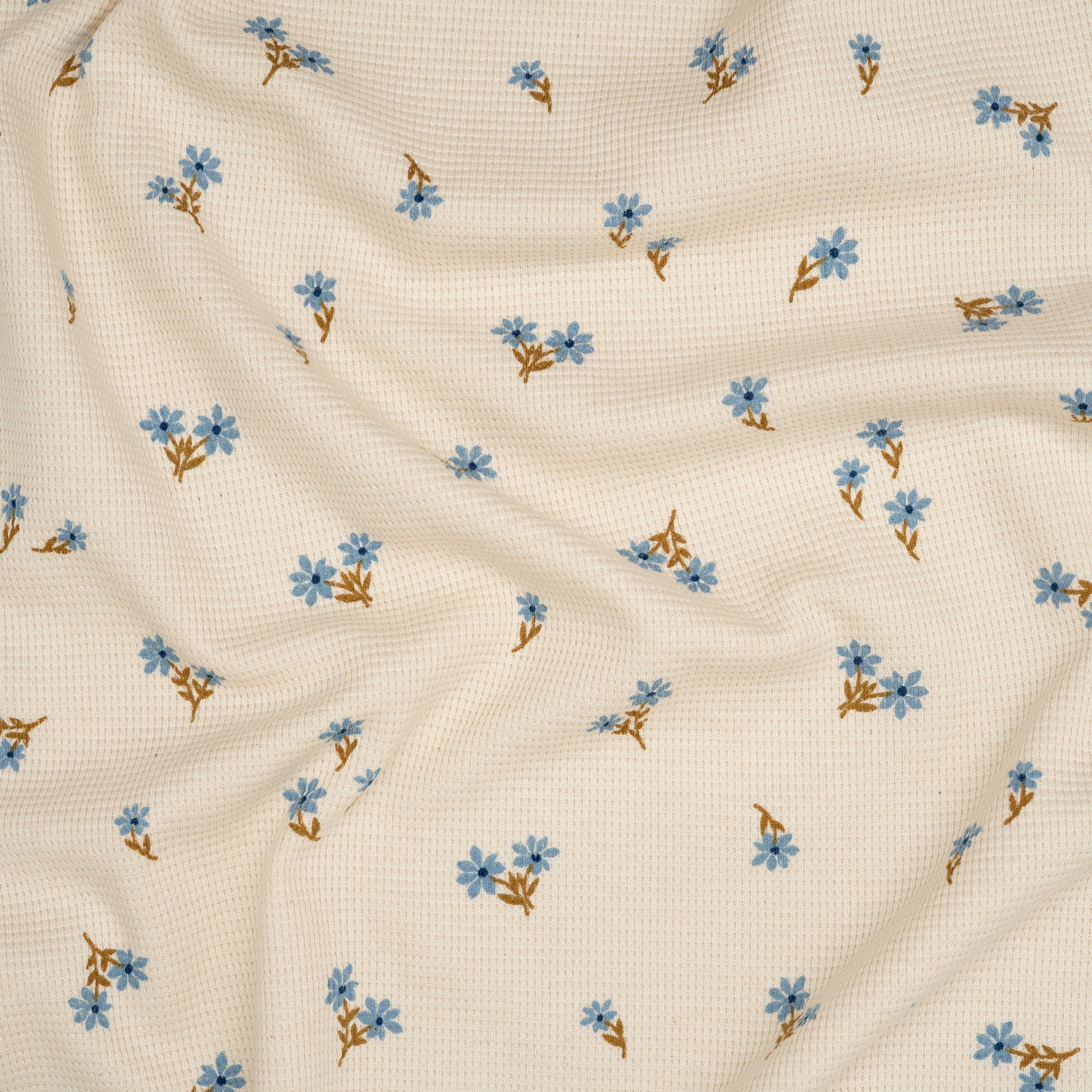 Waffelstrick Blumen Natur