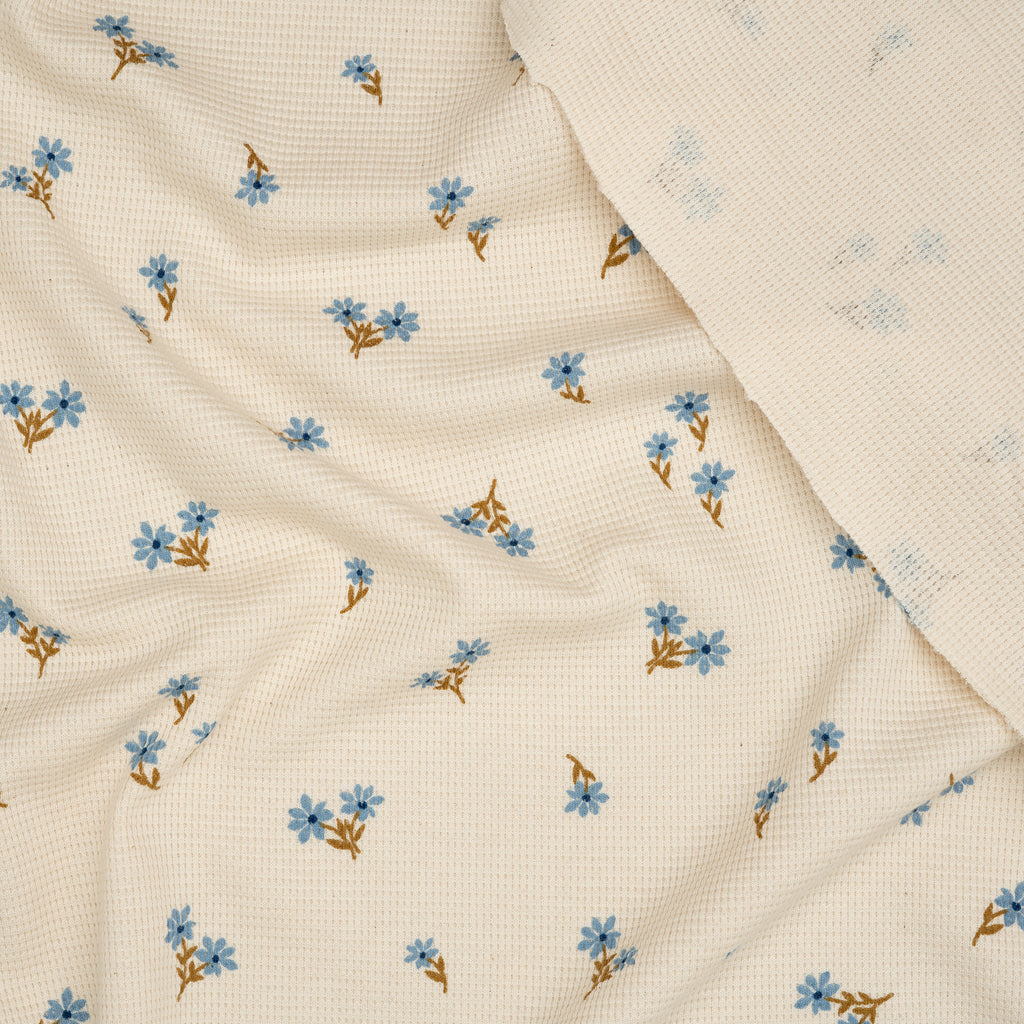 Waffelstrick Blumen Natur